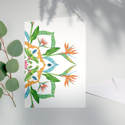 Botanical Mandala A6 Blank Card - Joy - Bali - Victoria von Stein Design