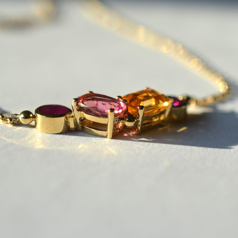 Coloured Gemstones Cluster Necklace - Design Your Own - Victoria von Stein Design