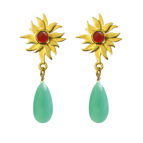 Abahti Sun Drop Earrings with Gemstones - Victoria von Stein Design