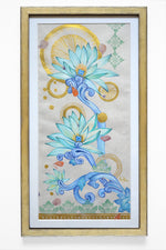MYSTICAL WATER Bali -  Water lilies mixed media original art