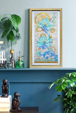 MYSTICAL WATER Bali -  Water lilies mixed media original art