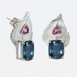 BANYU Leaf Earrings with Cushion Cut Gemstones - Victoria von Stein Design