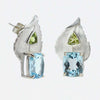 BANYU Leaf Earrings with Cushion Cut Gemstones - Victoria von Stein Design