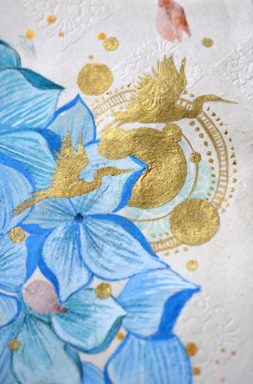 GRATITUDE - Hydrangeas Bali - mixed-media - Victoria von Stein Design