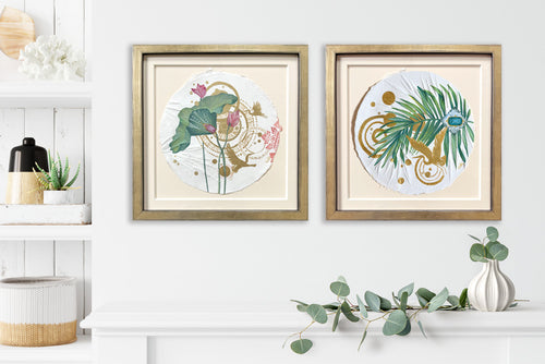 'BALANCE'- Lotus Leaf mixed media