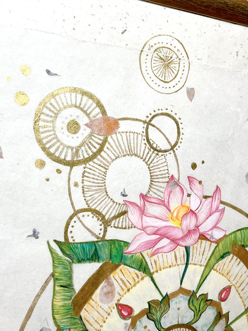 Close-up of Botanical Mandala - Resilience, showcasing detailed botanical elements in a symmetrical design