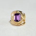 CAHYA Handcarved Botanical Cocktail Ring with Cushion Cut Gemstone - Victoria von Stein Design