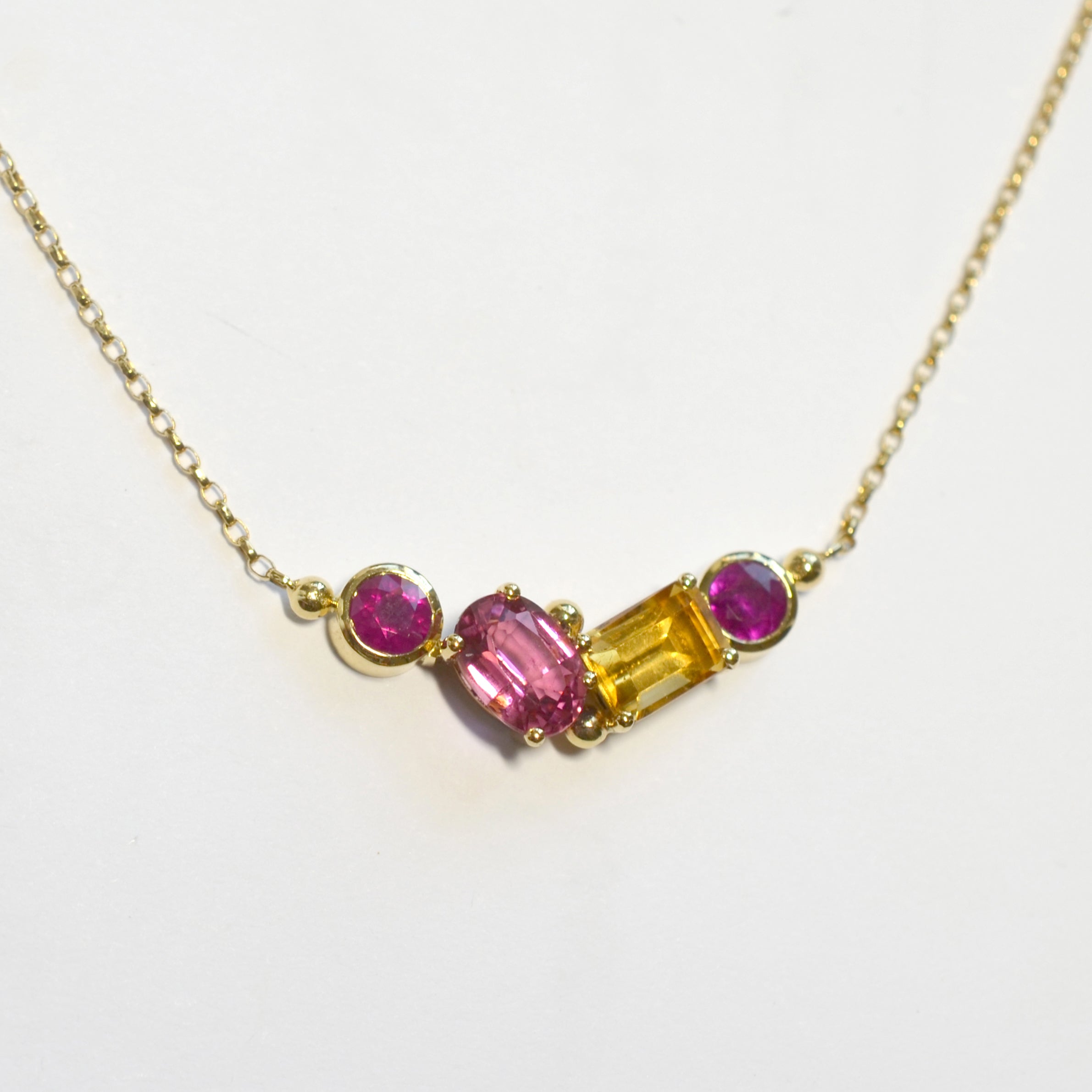 Gemstone cluster necklace deals