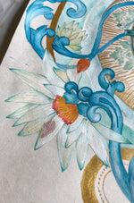 FLOW IN SERENITY - Botanical Mandala Bali - mixed-media original art - Victoria von Stein Design