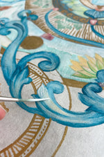 FLOW IN SERENITY - Botanical Mandala Bali - mixed-media original art - Victoria von Stein Design