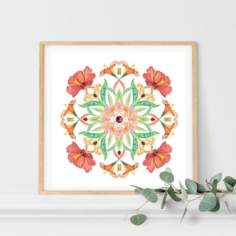 Botanical Mandala Bali - PASSION - Limited Edition Gyclée Hand-Finished Print - Victoria von Stein Design