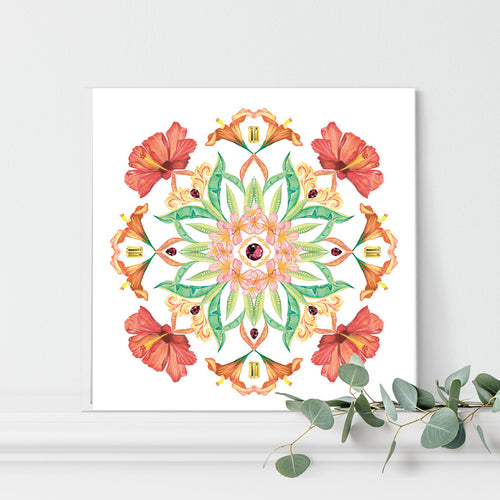 Botanical Mandala Bali - PASSION - Limited Edition Gyclée Hand-Finished Print - Victoria von Stein Design