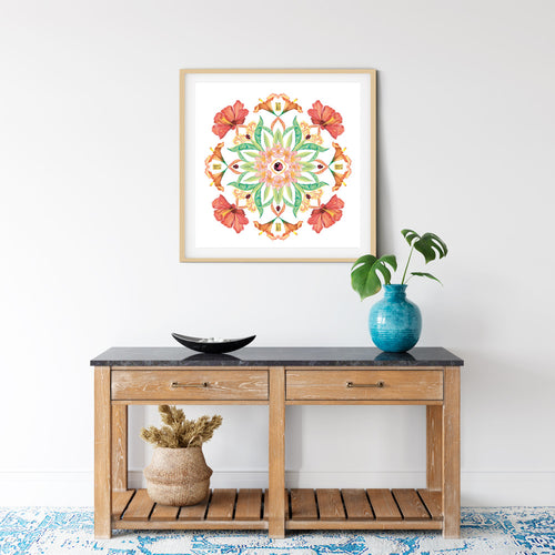 Botanical Mandala Bali - PASSION - Limited Edition Gyclée Hand-Finished Print - Victoria von Stein Design