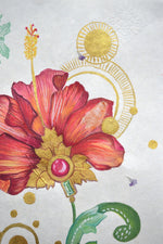 RISE IN PASSION Bali - Hibiscus mixed media original art - Victoria von Stein Design
