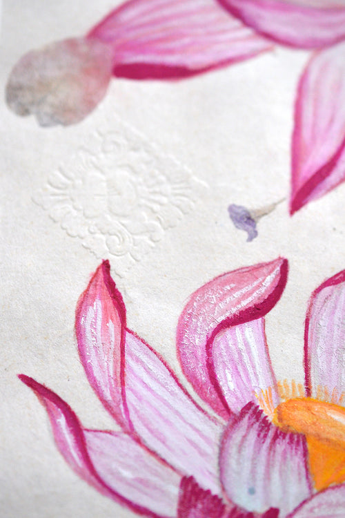 RESILIENCE II Bali - Lotus mixed media original art