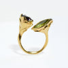 SARASWATI Handcarved Lotus Duo Ring with Gemstones - Victoria von Stein Design
