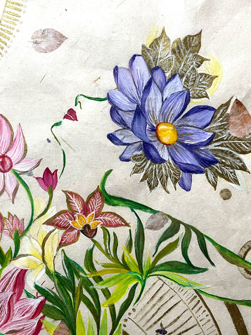 ALIVENESS - Floral Woman Original Art - Victoria von Stein Design