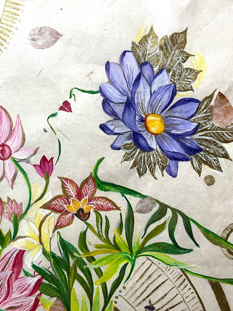 ALIVENESS - Floral Woman Original Art - Victoria von Stein Design