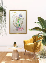 ALIVENESS - Floral Woman Original Art - Victoria von Stein Design