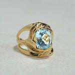 CAHYA Handcarved Botanical Cocktail Ring with Cushion Cut Gemstone - Victoria von Stein Design