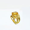 INDAH Handcarved Botanical Leaf Ring with a Gemstone - Victoria von Stein Design