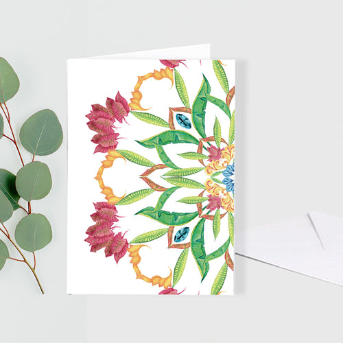 Botanical Mandala A6 Greeting Card Balance - Bali - Victoria von Stein Design