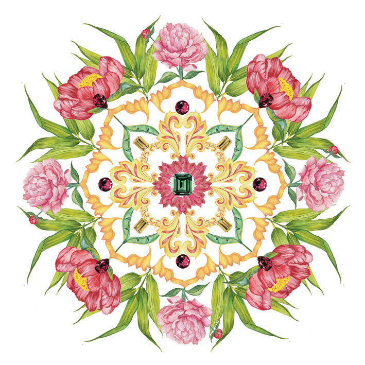 Botanical Mandala Bali - ABUNDANCE - Limited Edition Gyclée Hand-Finished Art Print - Victoria von Stein Design