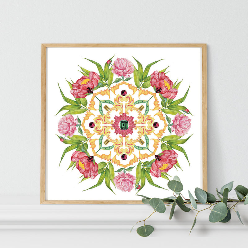 Botanical Mandala Bali - ABUNDANCE - Limited Edition Gyclée Hand-Finished Art Print - Victoria von Stein Design