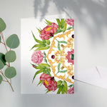 Botanical Mandala A6 Greeting Card Peonies - Abundance - Victoria von Stein Design
