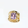 CAHYA Handcarved Botanical Cocktail Ring with Cushion Cut Gemstone - Victoria von Stein Design