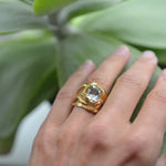 CAHYA Handcarved Botanical Cocktail Ring with Gemstone - Victoria von Stein Design