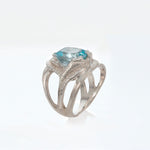 CAHYA Handcarved Botanical Cocktail Ring with Gemstone - Victoria von Stein Design
