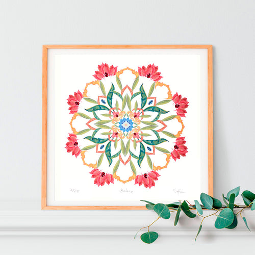 BOTANICAL MANDALA - BALANCE - Limited Edition Gyclée Hand-Finished Art Print - Victoria von Stein Design