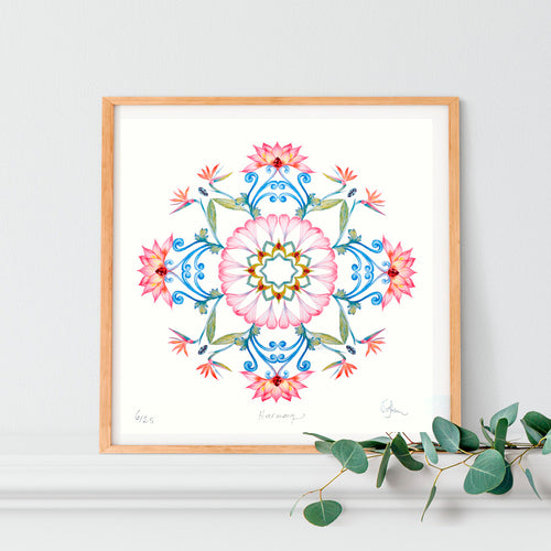 BOTANICAL MANDALA HARMONY - Limited Edition Gyclée Hand-Finished Art Print - Victoria von Stein Design