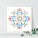 BOTANICAL MANDALA HARMONY - Limited Edition Gyclée Hand-Finished Art Print - Victoria von Stein Design