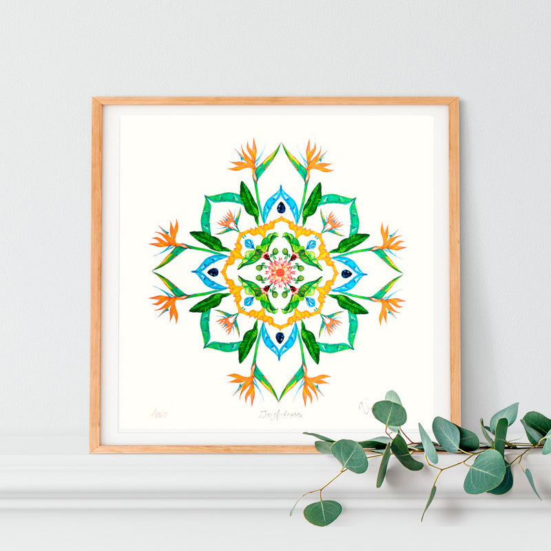 BOTANICAL MANDALA JOYFULNESS - Limited Edition Gyclée Hand-Finished Art Print - Victoria von Stein Design