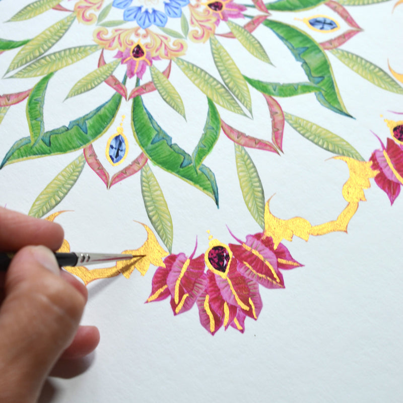 BOTANICAL MANDALA - BALANCE - Limited Edition Gyclée Hand-Finished Art Print - Victoria von Stein Design