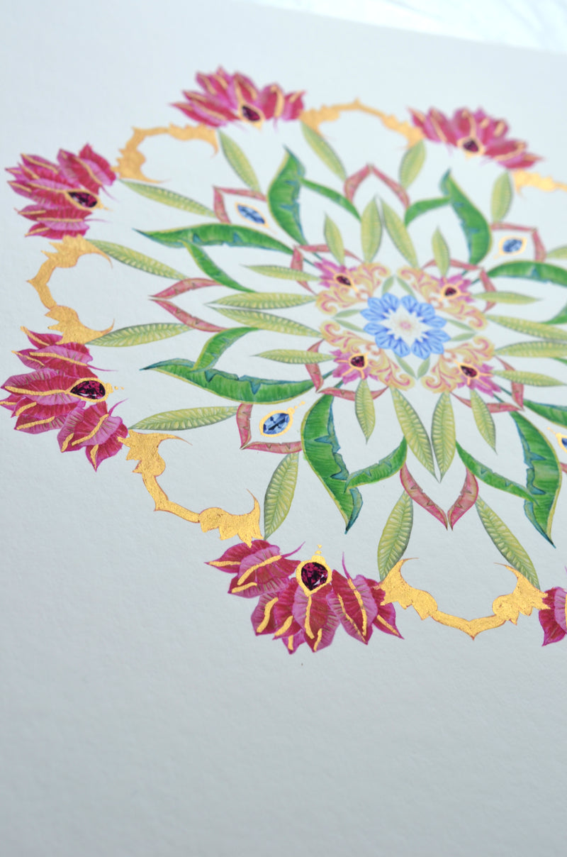 BOTANICAL MANDALA - BALANCE - Limited Edition Gyclée Hand-Finished Art Print - Victoria von Stein Design