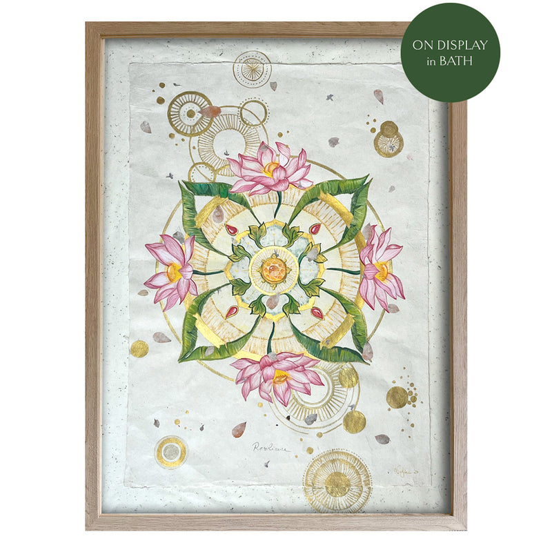 RESILIENCE - Lotus Flowers Botanical Mandala Bali  - Original Artwork - At Barton Gallery - Victoria von Stein Design