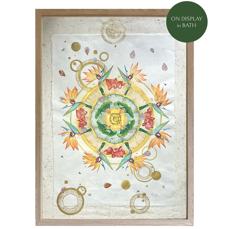 VITALITY - Birds of Paradise Botanical Mandala Bali - Original Artwork