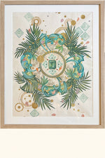 MYSTICAL RADIANCE - Botanical Mandala Bali - mixed-media original art - Victoria von Stein Design