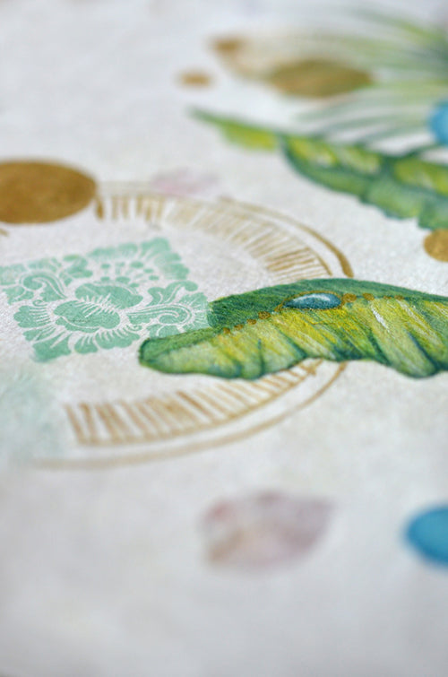 RISE IN MYSTICAL RADIANCE - mixed-media original art - Victoria von Stein Design
