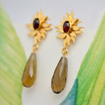 Abahti Sun Drop Earrings with Smokey Quartz - Victoria von Stein