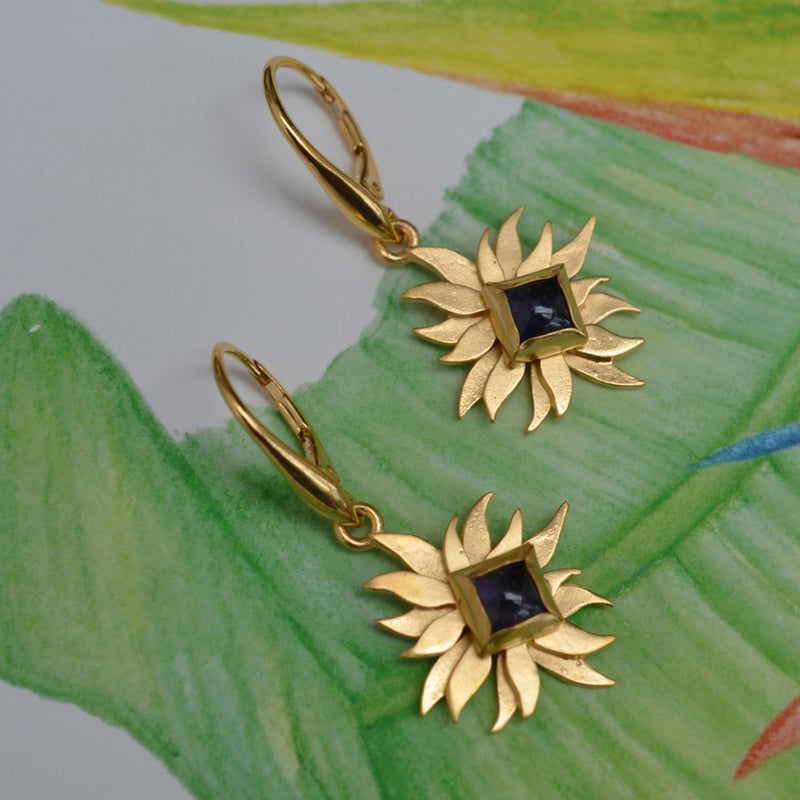 Abahti Sun Drop Earrings with Iolite-Victoria von Stein