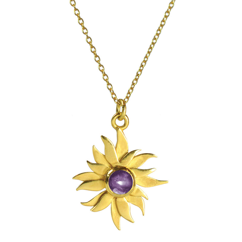 Abahti Sun Vermeil Pendant with Amethyst - Victoria von Stein