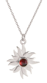Abahti Sun Silver Pendant with Red Garnet - Victoria von Stein
