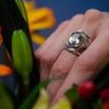 CAHYA Handcarved Botanical Cocktail Ring with Gemstone - Victoria von Stein Design