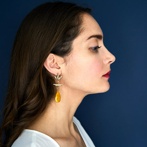 Havana Yellow Chandelier Earrings - Victoria von Stein