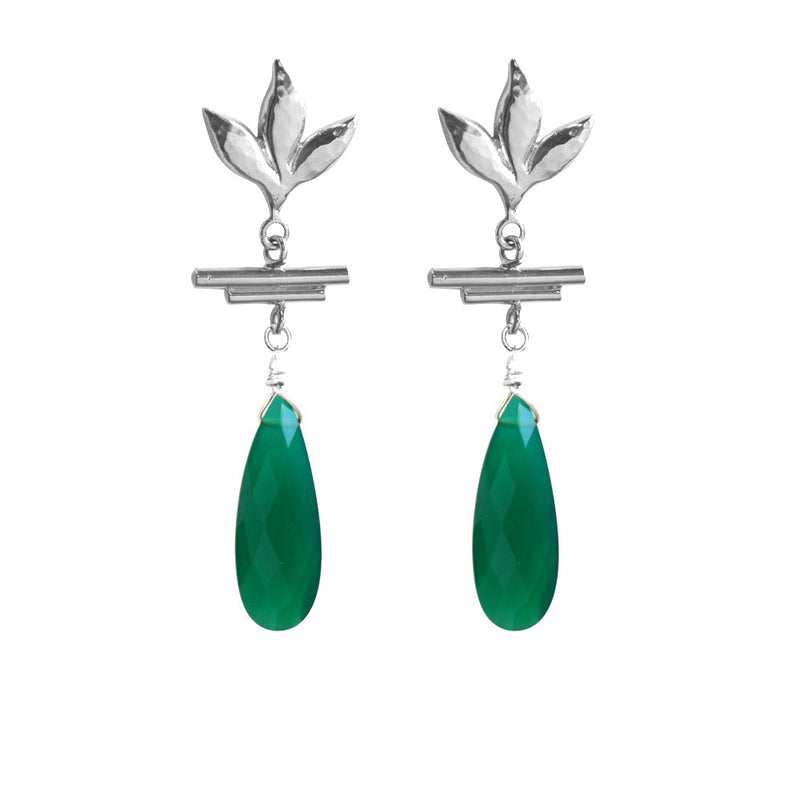 Havana Chandelier Earrings - Green Onyx - Victoria von Stein Ltd