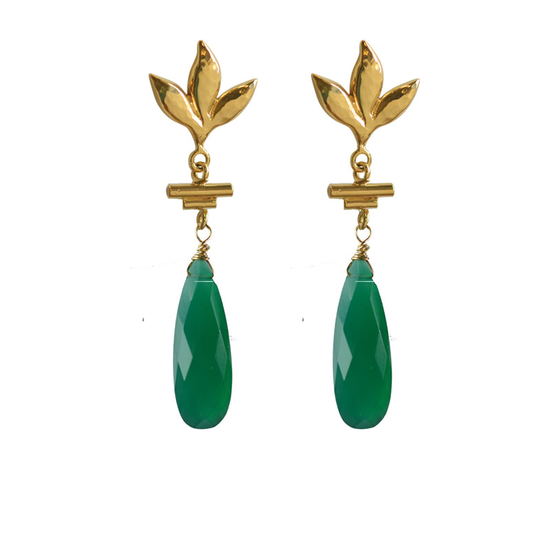 Havana Chandelier Earrings - Green Onyx - VICTORIA VON STEIN Design